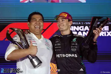 Mercedes sponsor’s CEO apologises over Singapore GP podium celebration