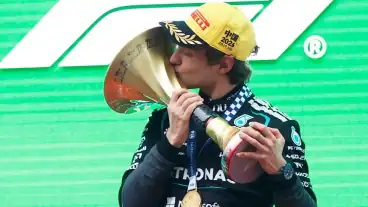 Kimi Antonelli’s first F1 win gets podium twist as MC calls him Kimi Raikkonen