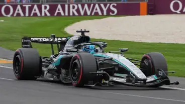 Russell claims dominant pole in Melbourne as Verstappen crashes out