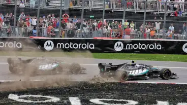 George Russell wins F1 sprint as Mercedes fight has first flashpoint